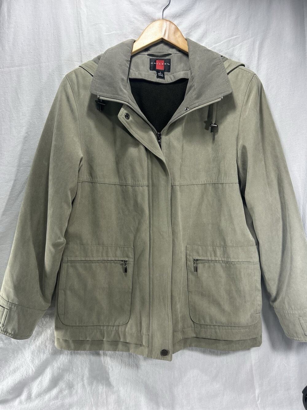 Gallery Jacket Women’s Green Sz S Zippered Hooded
